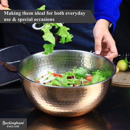 Buckingham Stainless Steel Copper Mixing Bowl for Baking