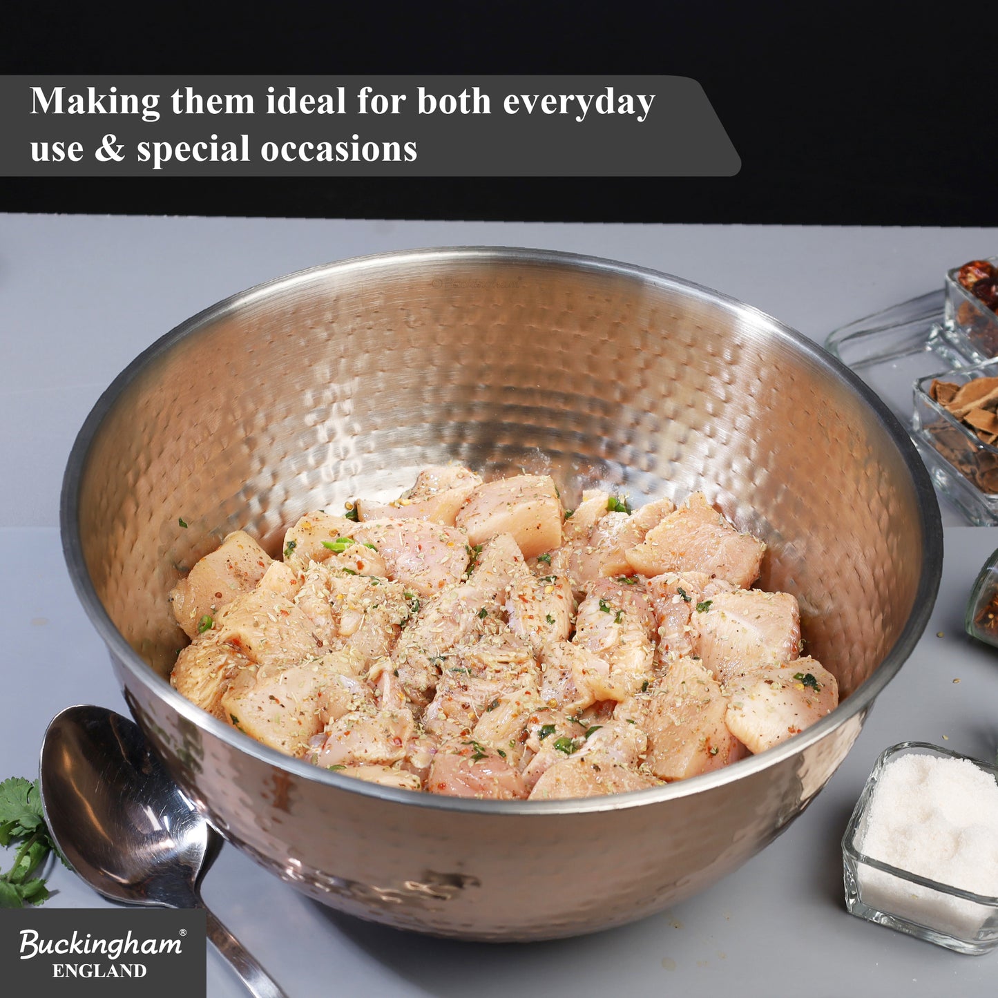Buckingham Stainless Steel Copper Mixing Bowl for Baking