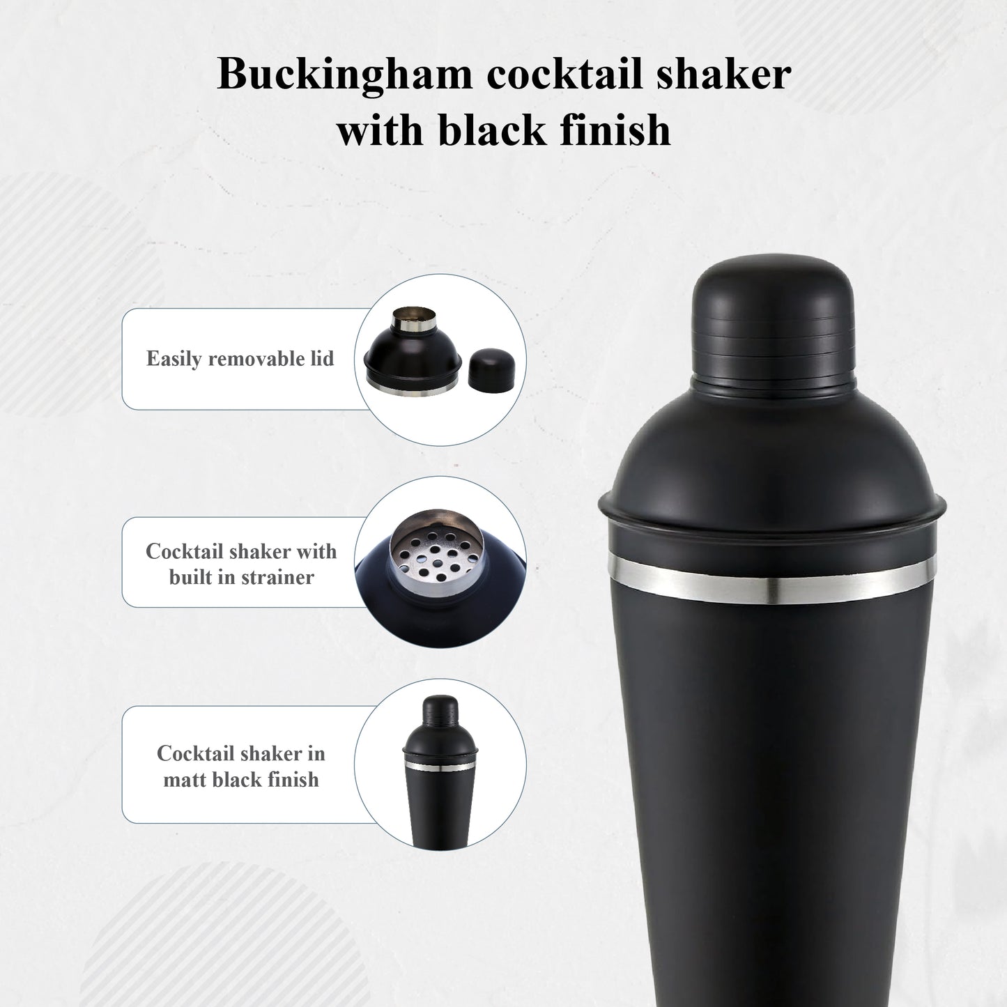 Buckingham Stainless Steel Cocktail Mixer 750 ml