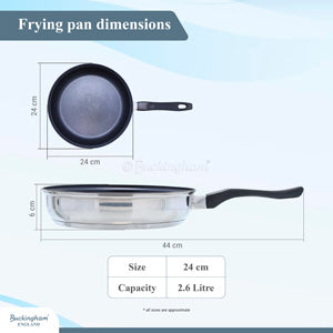 Buckingham Stainless Steel 5 Piece Pan Set Glass Lid with Bakelite Handle