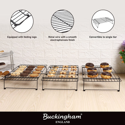 Buckingham Stackable Non-Stick 3 Tier Cooling Rack 40 cm