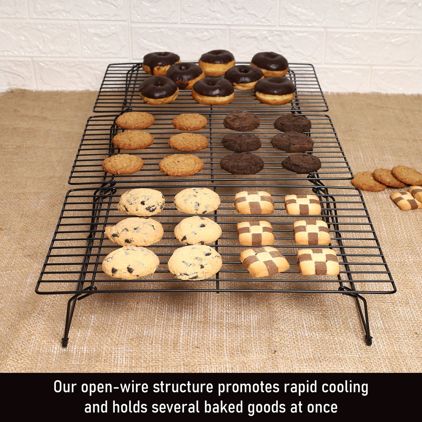 Buckingham Stackable Non-Stick 3 Tier Cooling Rack 40 cm