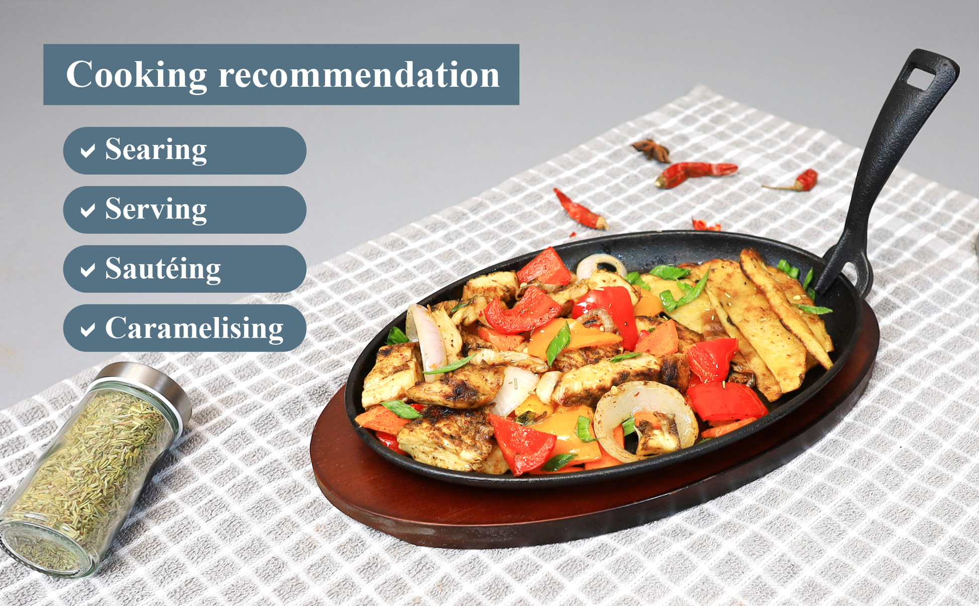 OCS Parts 8-Inch Round Aluminum Sizzler Platters - 4-Pack Oven Safe Serving Dishes For Restaurants & Home