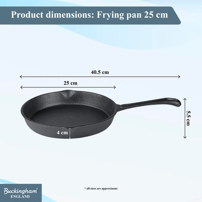 Buckingham Pre-Seasoned Cast Iron Frying Pan
