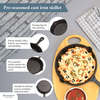 Buckingham Pre-seasoned Premium Cast Iron Skillet