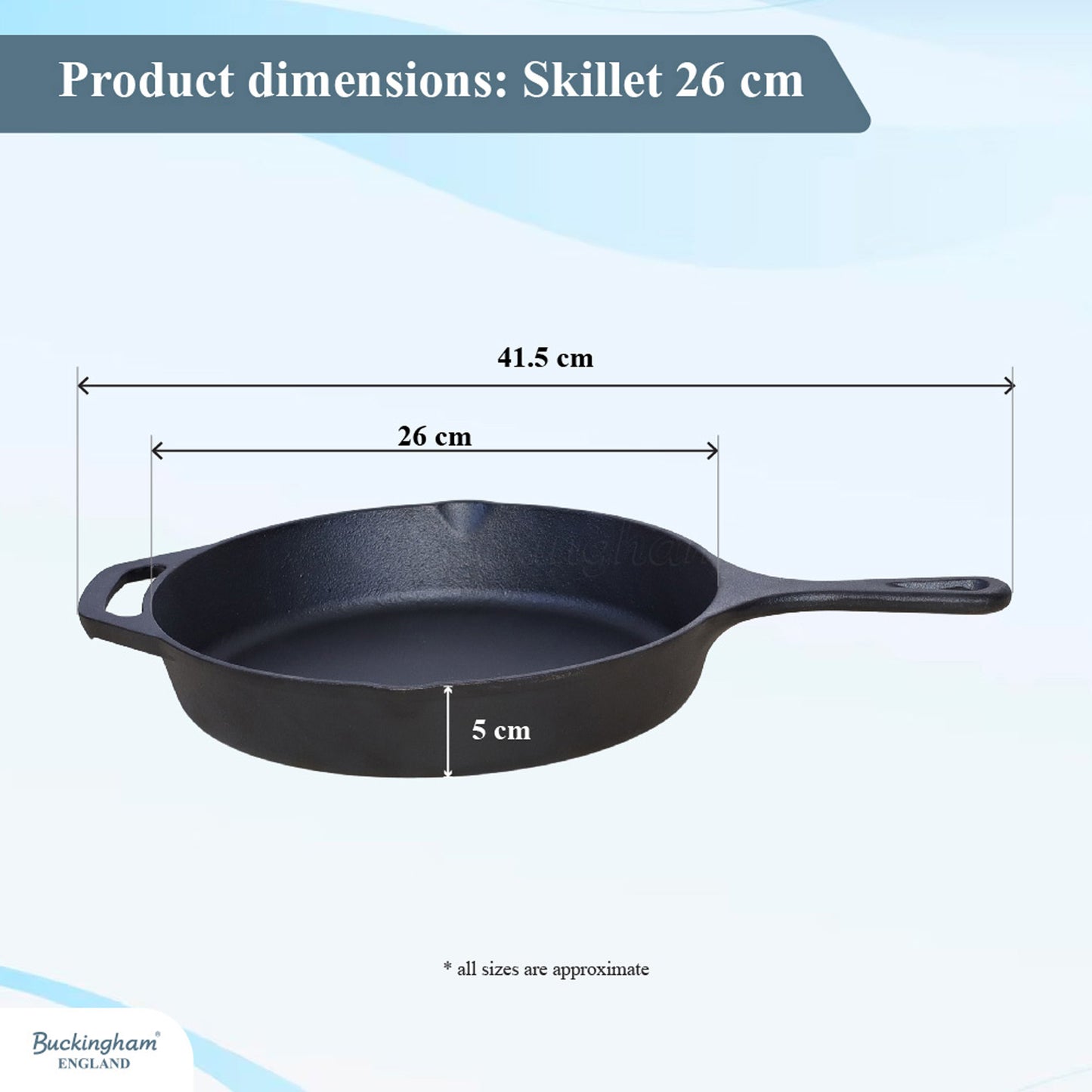 Buckingham Pre-seasoned Premium Cast Iron Skillet