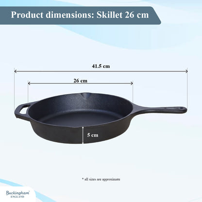 Buckingham Pre-seasoned Premium Cast Iron Skillet