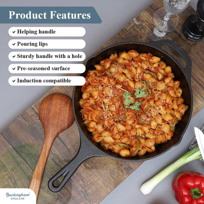 Buckingham Pre-seasoned Premium Cast Iron Skillet