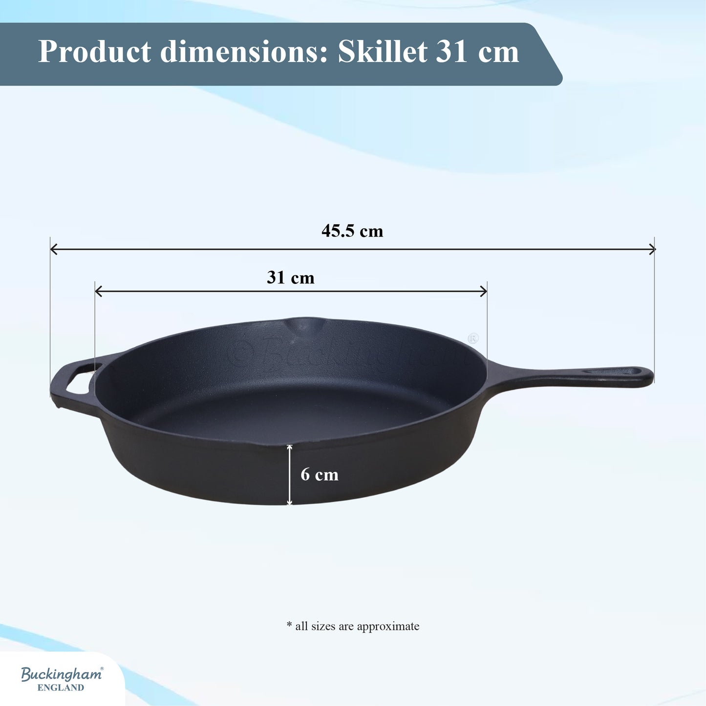 Buckingham Pre-seasoned Premium Cast Iron Skillet