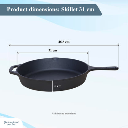 Buckingham Pre-seasoned Premium Cast Iron Skillet
