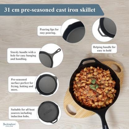 Buckingham Pre-seasoned Premium Cast Iron Skillet