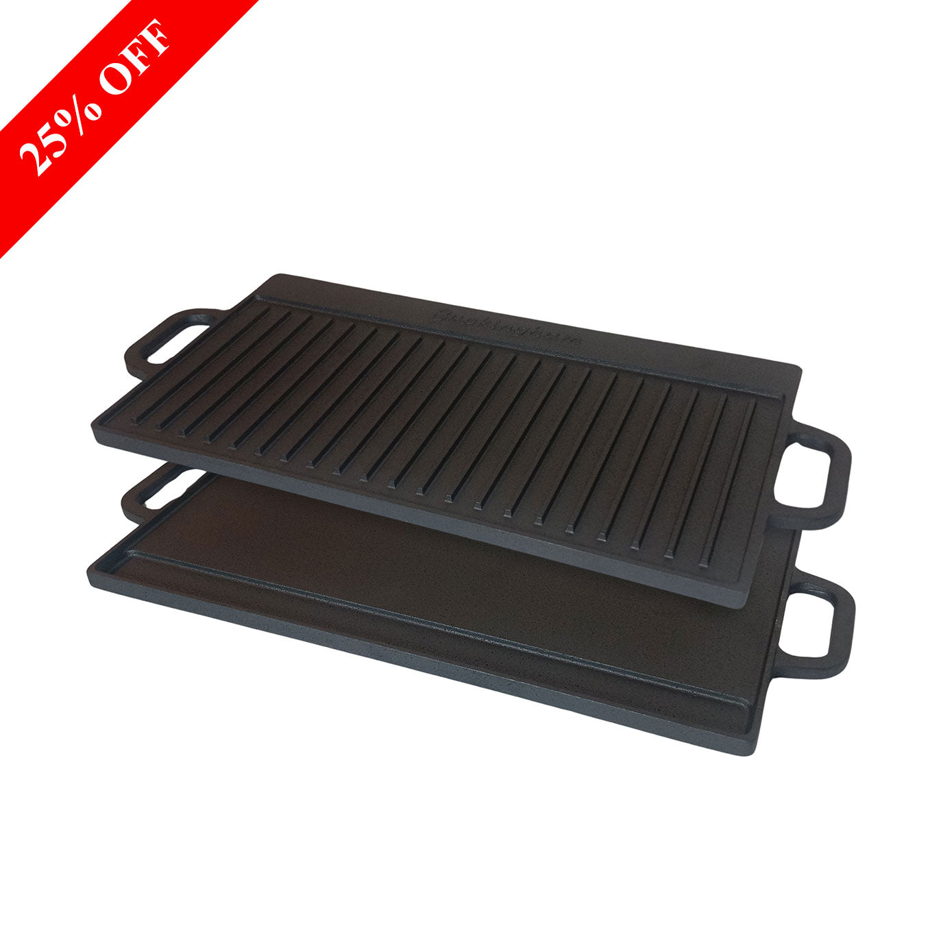 Buckingham Pre-Seasoned Cast Iron Reversible Grill Plate 50 cm