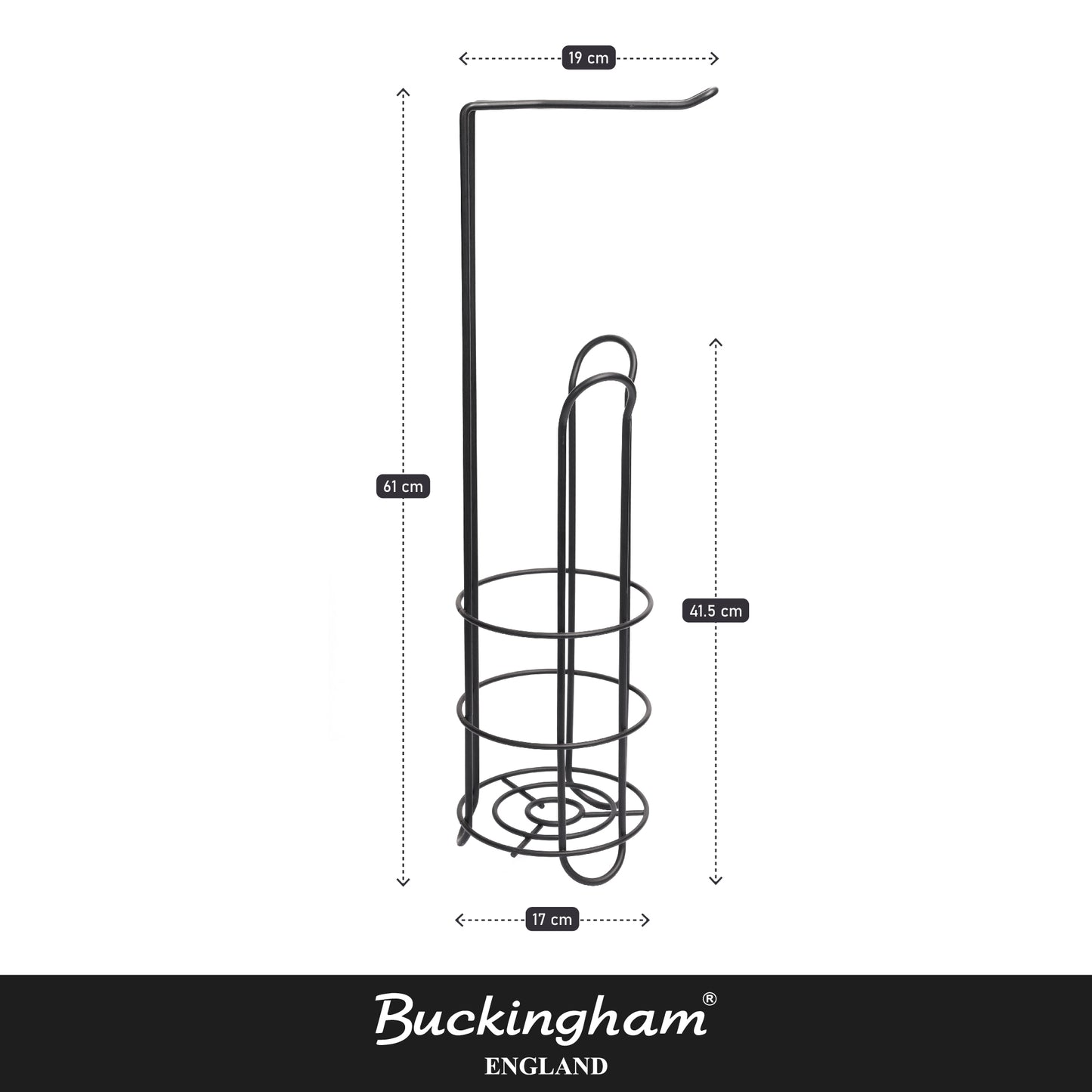 Buckingham Toilet Roll Holder Large Black