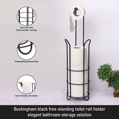 Buckingham Toilet Roll Holder Large Black