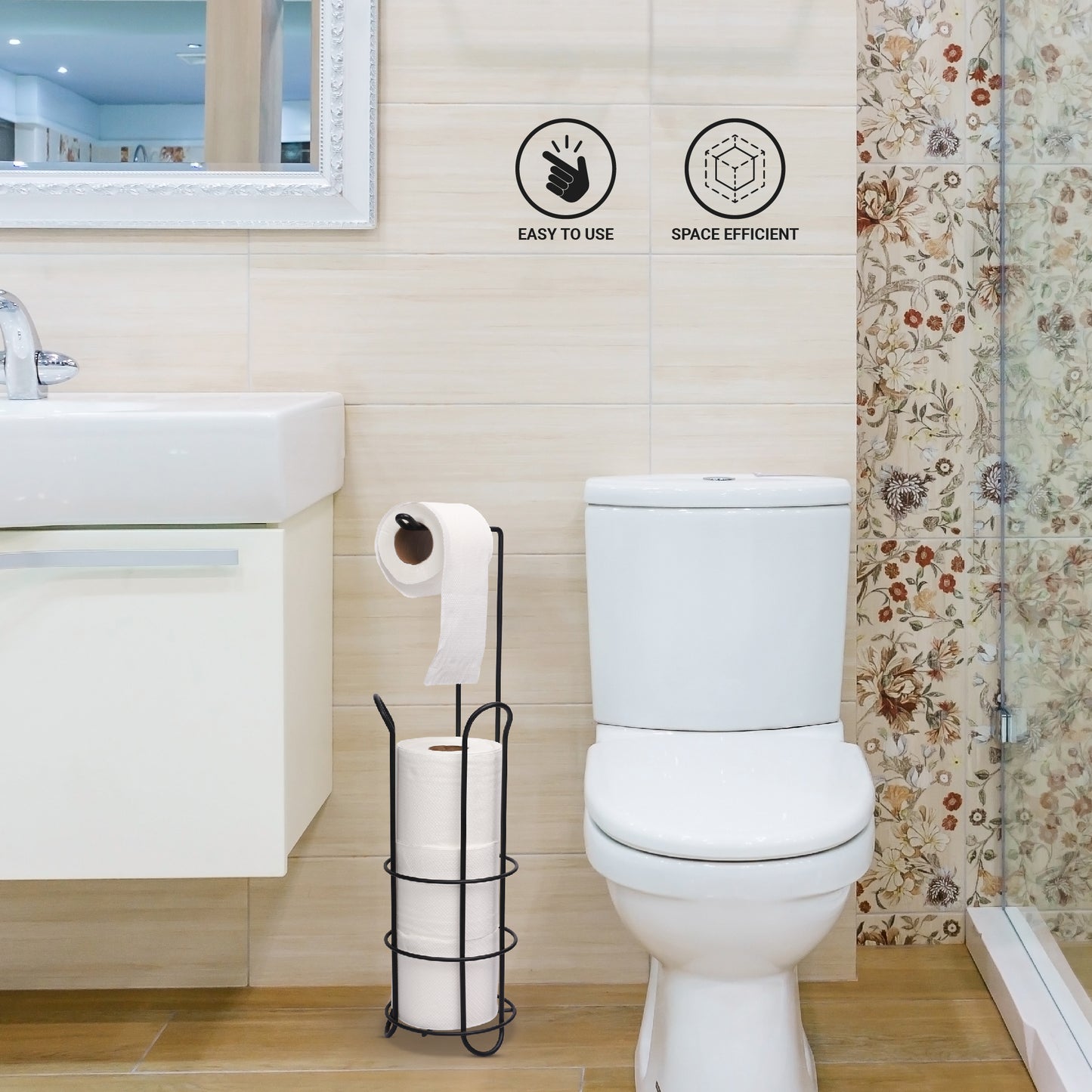 Buckingham Toilet Roll Holder Large Black