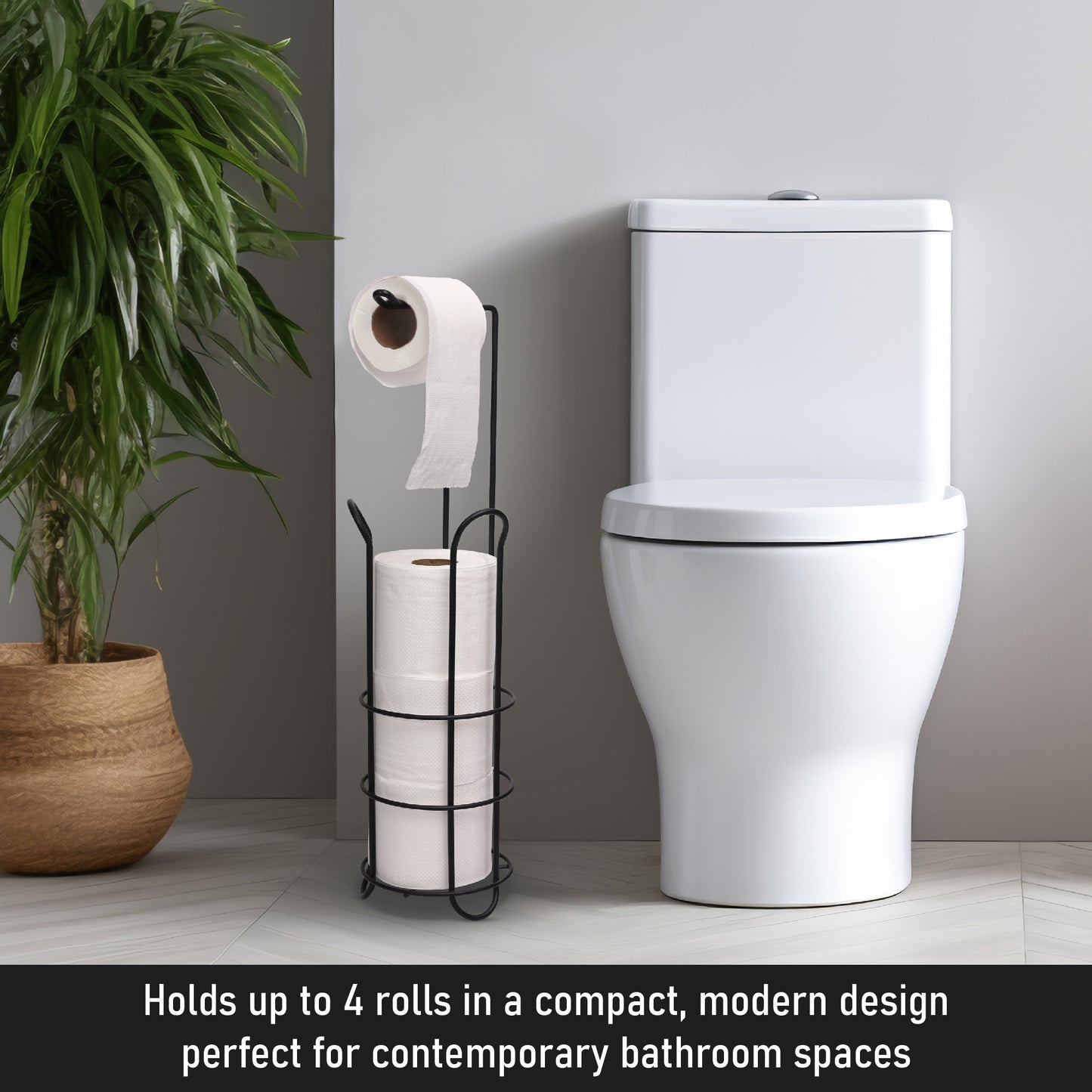 Buckingham Toilet Roll Holder Large Black