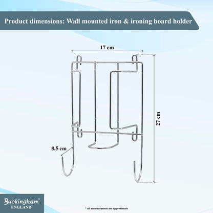 Buckingham Premium Ironing Board Holder Chrome Finished 25 cm