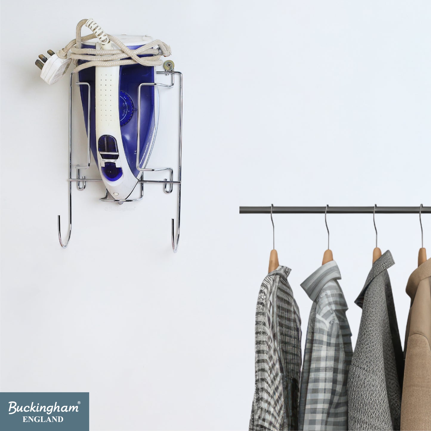 Buckingham Premium Ironing Board Holder Chrome Finished 25 cm