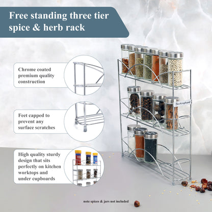 Buckingham 3 Tier Free Standing Spice Rack