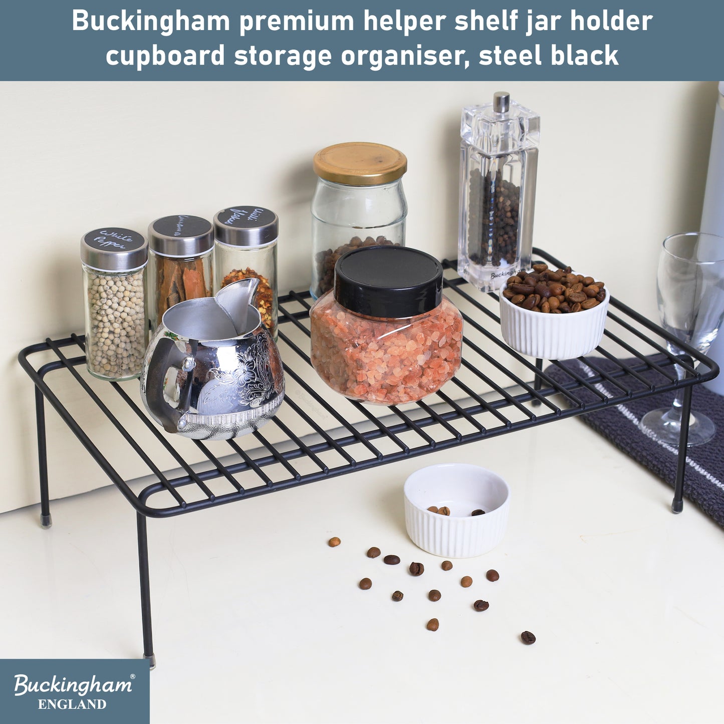 Buckingham Storage Helper Shelf Jar and Storage Organizer