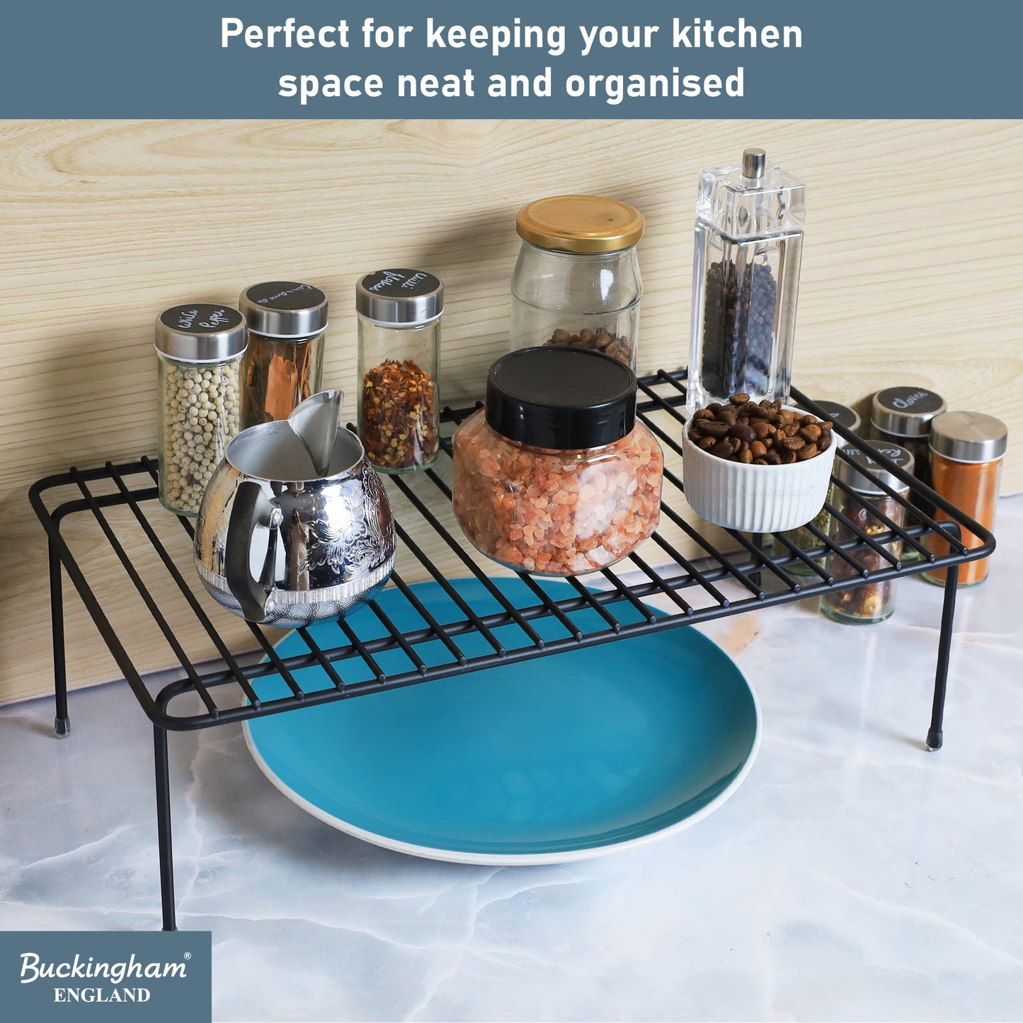 Buckingham Storage Helper Shelf Jar and Storage Organizer