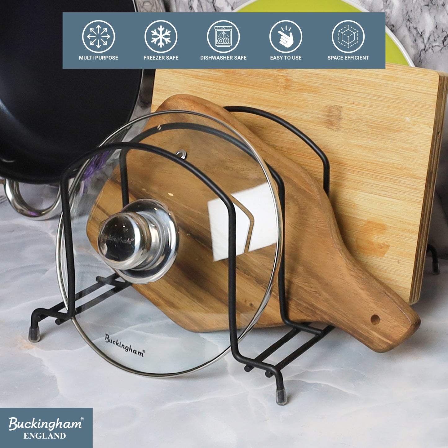 Buckingham Premium Kitchen Organizer Rack Black