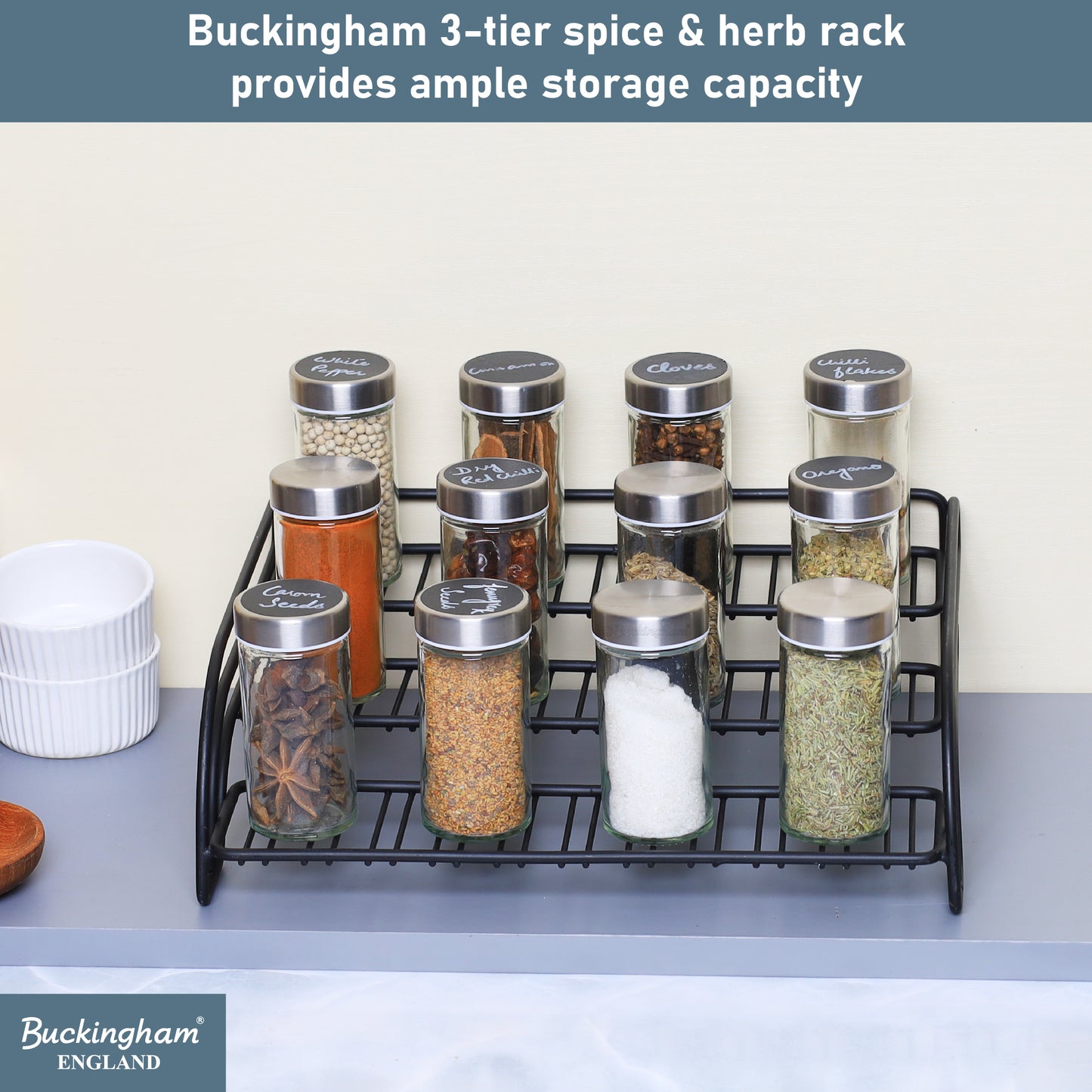Buckingham 3 Tier Cupboard Storage Organizer