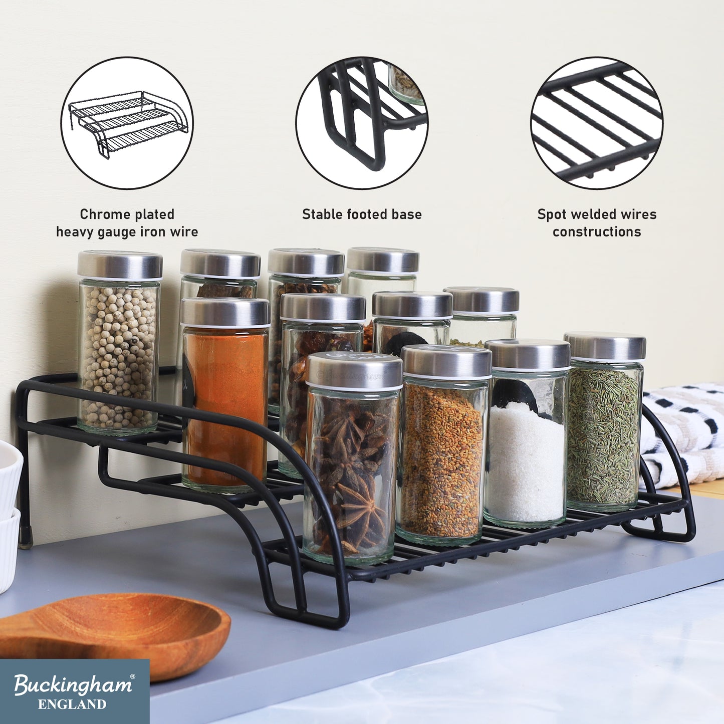 Buckingham 3 Tier Cupboard Storage Organizer