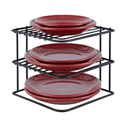Buckingham 3 Tier Corner Plate Storage Rack 22.5 cm