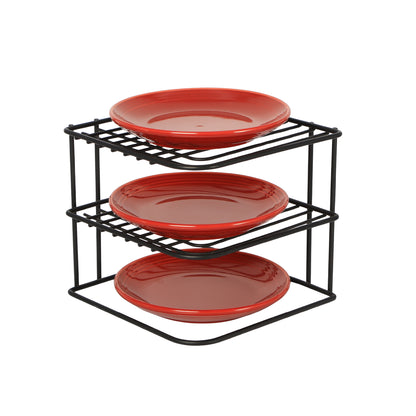 Buckingham 3 Tier Corner Plate Storage Rack 22.5 cm