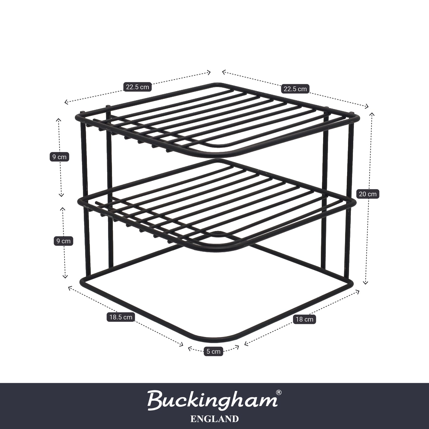 Buckingham 3 Tier Corner Plate Storage Rack 22.5 cm