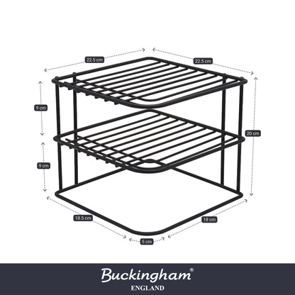 Buckingham 3 Tier Corner Plate Storage Rack 22.5 cm