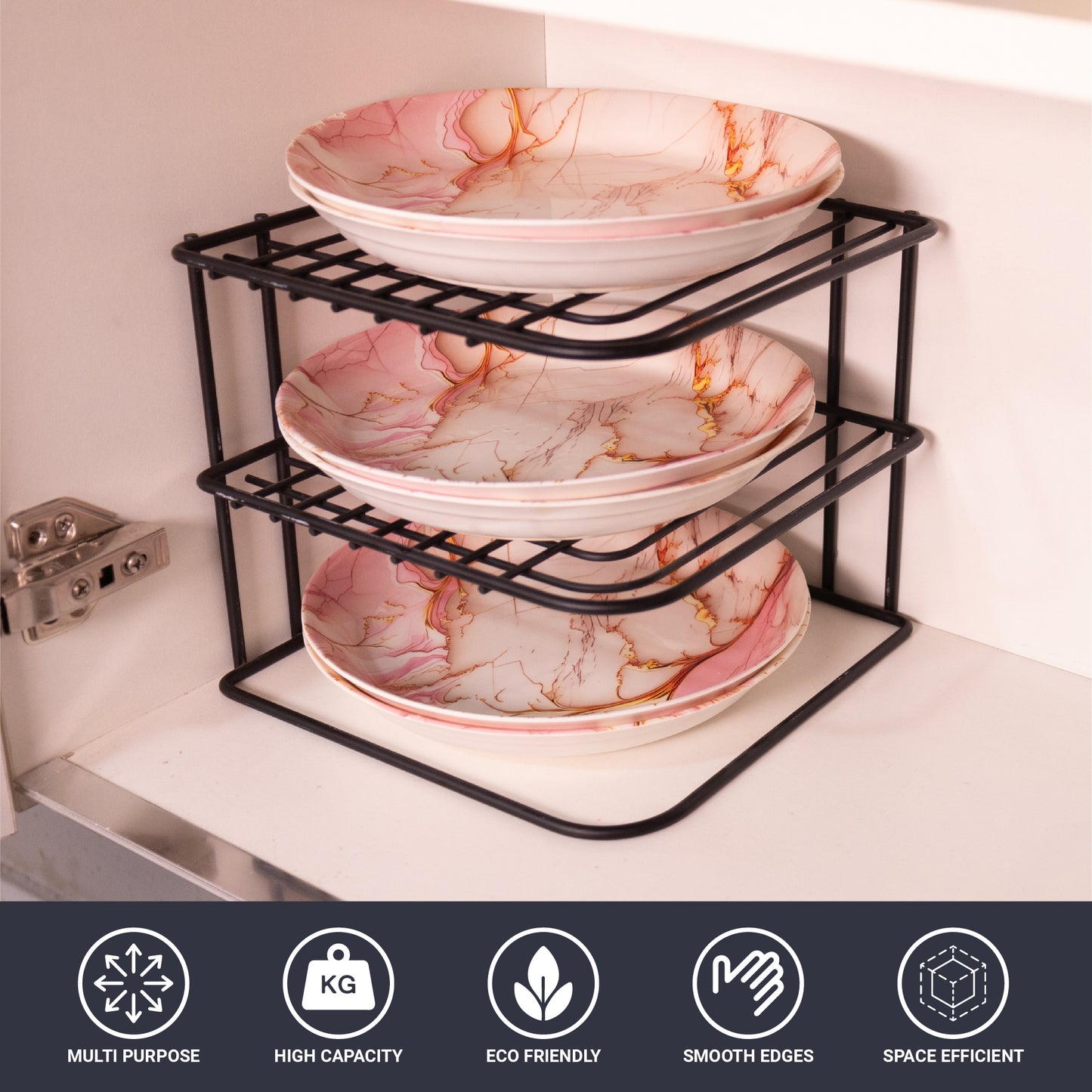 Buckingham 3 Tier Corner Plate Storage Rack 22.5 cm