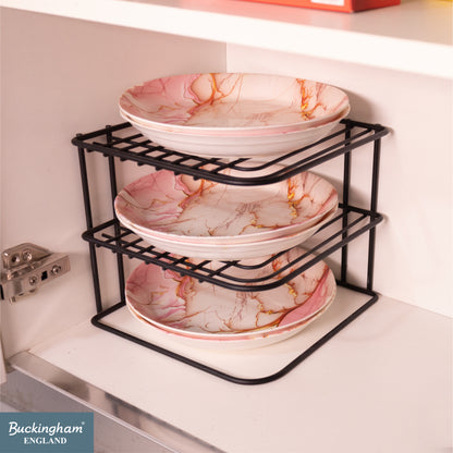 Buckingham 3 Tier Corner Plate Storage Rack 22.5 cm