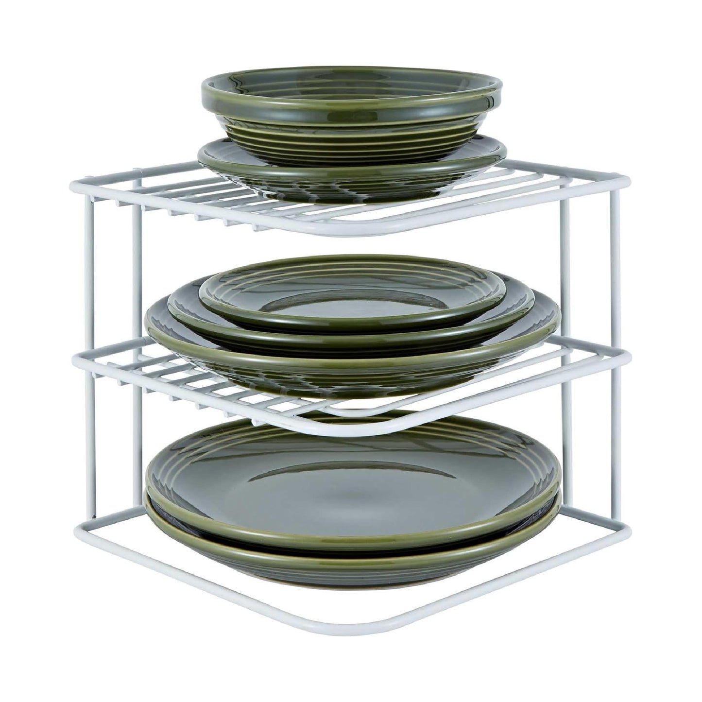 Buckingham 3 Tier Corner Plate Storage Rack 22.5 cm