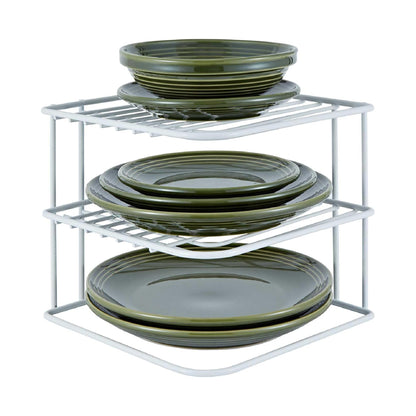 Buckingham 3 Tier Corner Plate Storage Rack 22.5 cm