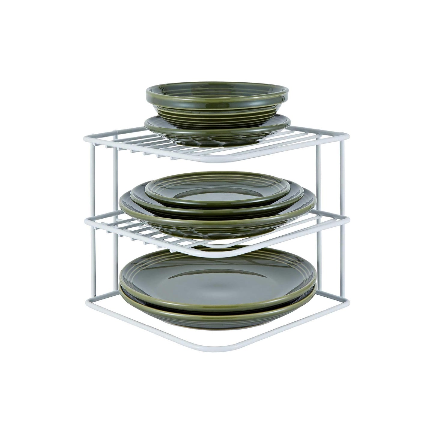 Buckingham 3 Tier Corner Plate Storage Rack 22.5 cm