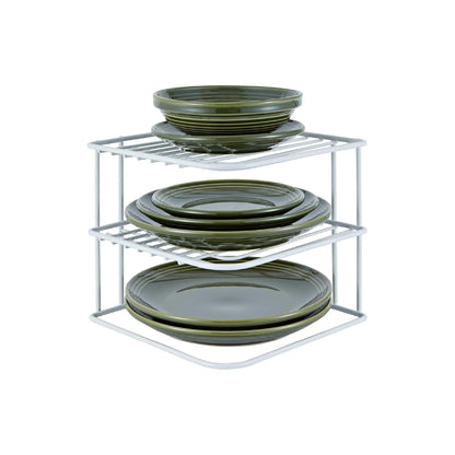 Buckingham 3 Tier Corner Plate Storage Rack 22.5 cm