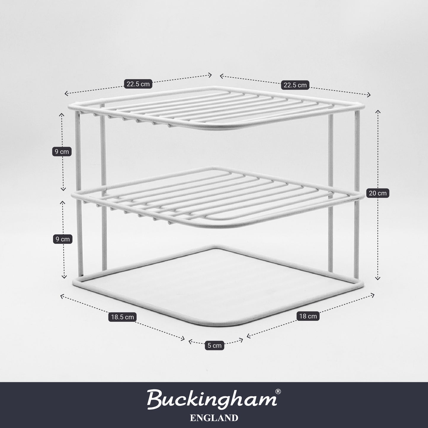 Buckingham 3 Tier Corner Plate Storage Rack 22.5 cm