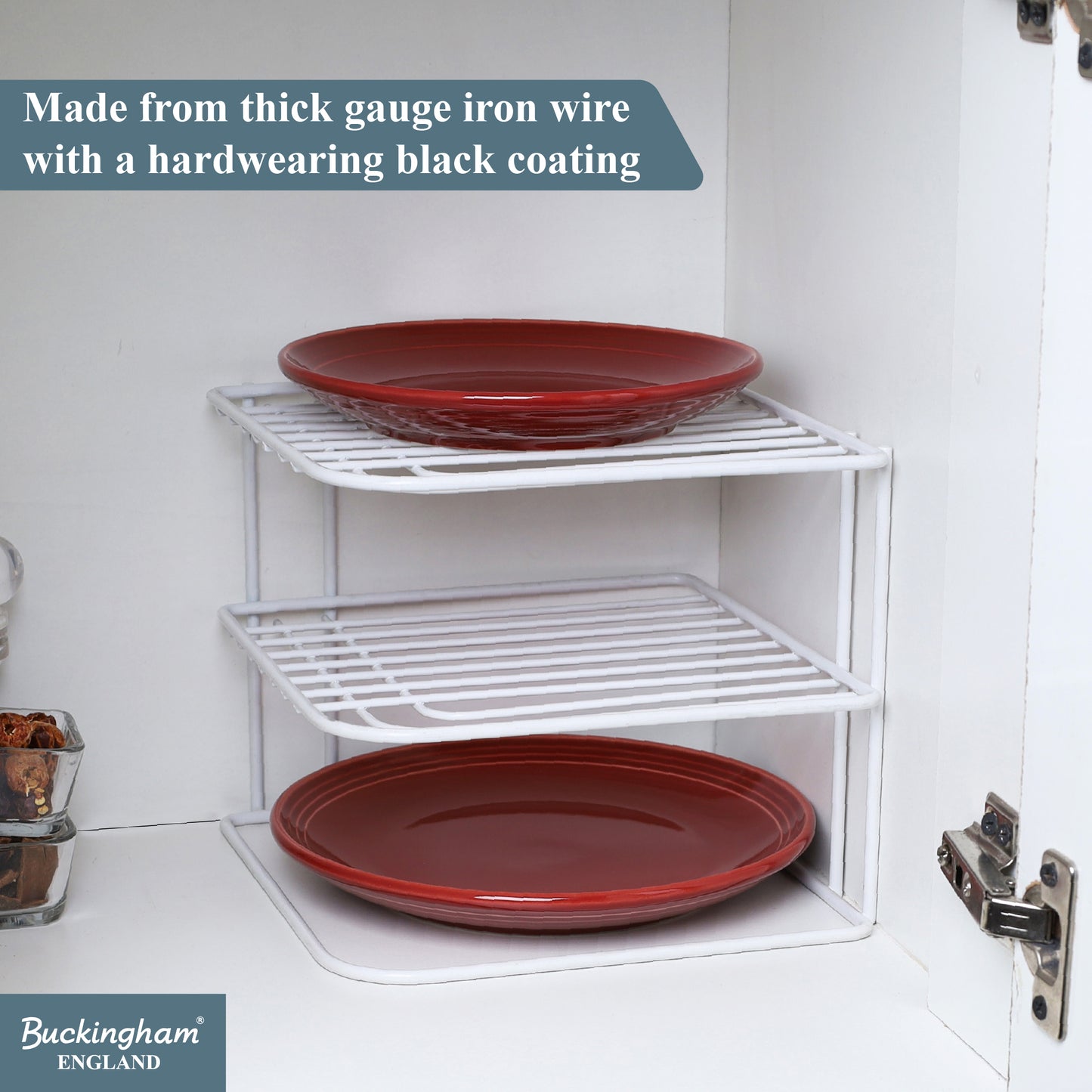 Buckingham 3 Tier Corner Plate Storage Rack 22.5 cm
