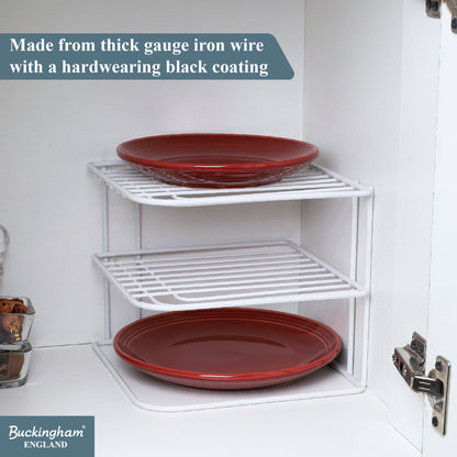 Buckingham 3 Tier Corner Plate Storage Rack 22.5 cm