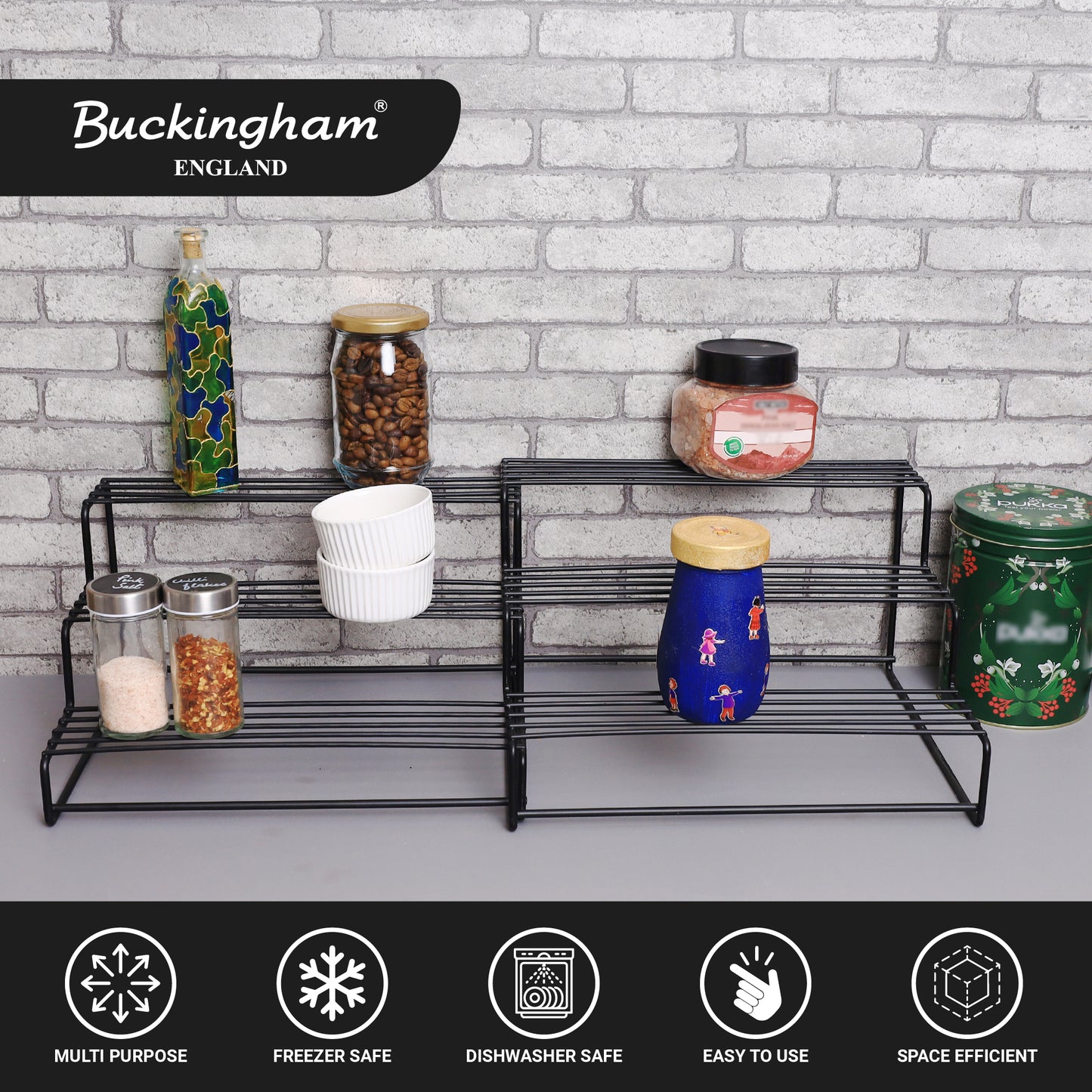 Buckingham 3 Tier Expandable Cupboard Organizer