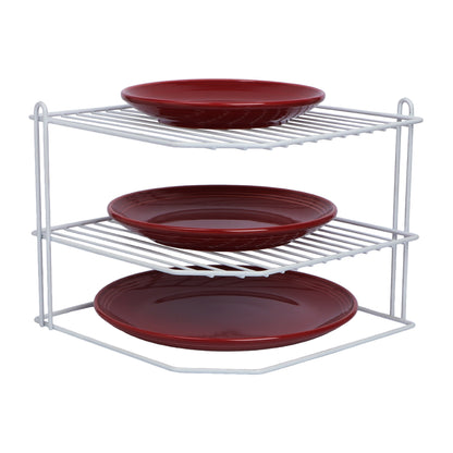 Buckingham 3 Tier Corner Kitchen Plate Rack 28 cm
