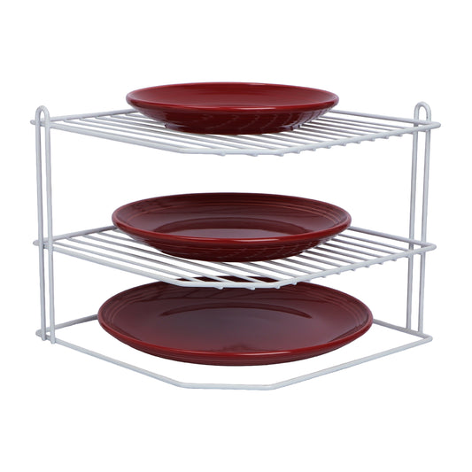 Buckingham 3 Tier Corner Kitchen Plate Rack 28 cm