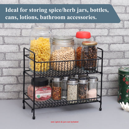 Buckingham Free Standing Two-Tier Spice Rack Multi Purpose Jar
