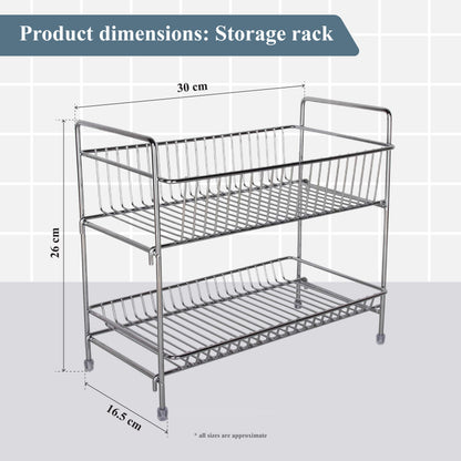 Buckingham 2 Tier Multi Purpose Storage Rack Chrome Plated