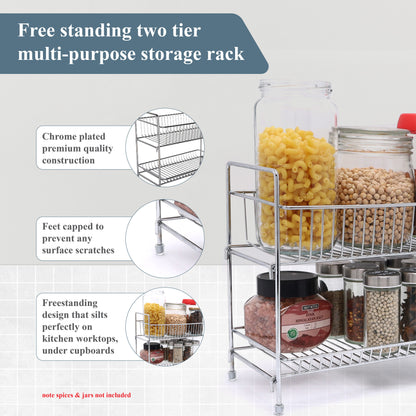 Buckingham 2 Tier Multi Purpose Storage Rack Chrome Plated