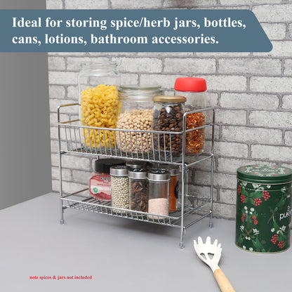 Buckingham 2 Tier Multi Purpose Storage Rack Chrome Plated