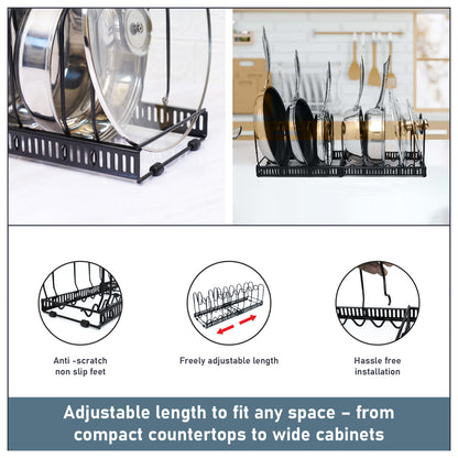 Buckingham Expandable Kitchen Organizer Rack 10 Adjustable Dividers