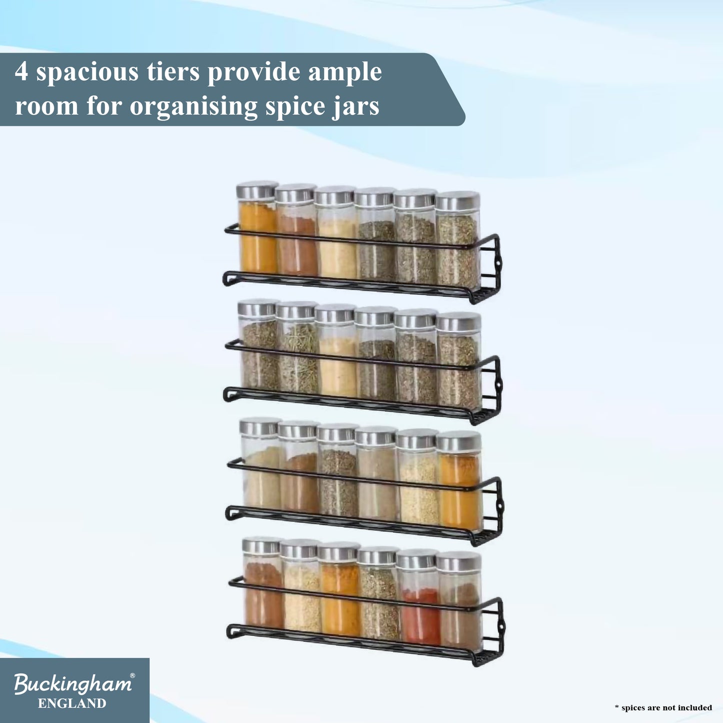 Buckingham  Cupboard Wall Mounted Spice Racks Organiser